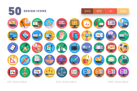50 Design Icons: Graphics & Icons for Digital Sellers