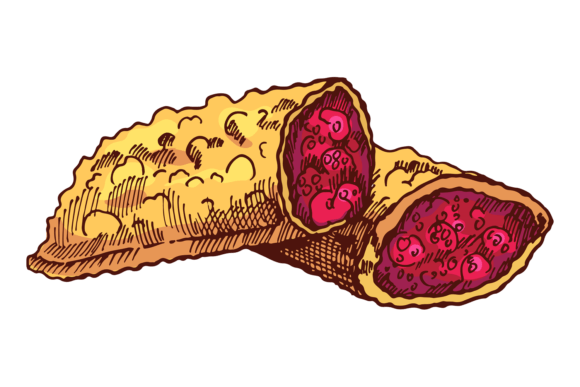 Berry Pie Graphics: Fast Food Dessert Illustrations
