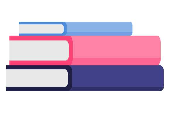 Book Stack Color Icon: Knowledge Symbol Graphics & Illustrations