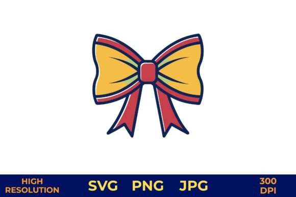 Bow Vector Art with Solid Color Outlines: Graphics & Illustrations for Handmade Makers