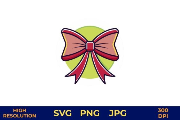 Bow with Solid Color Outline Design