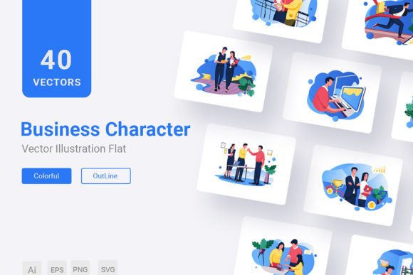 Business Character Flat Illustration
