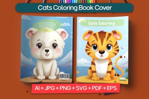 Cats Coloring Book Cover: Graphics & Coloring Pages Amp