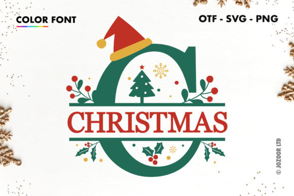 Christmas Split Monogram: Decorative Fonts for Holiday Branding