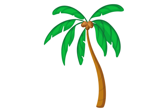 Coconut Palm Color Icon. Beach Paradise: Illustrations & Graphics