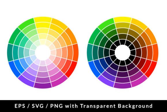 Color Wheel with Gradients SVG EPS PNG Graphics