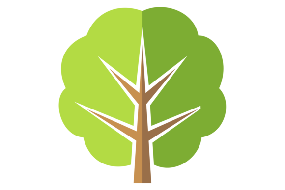 Forest Icon. Flat Color Green Tree Symbol — Graphics for Crafts