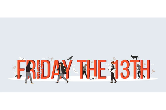 Friday the 13th Word Concepts Flat Color Graphics