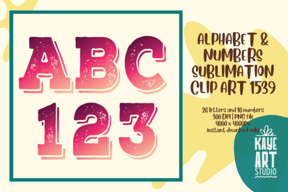 Gradient Color Alphabet Sublimation: Graphics & Illustrations