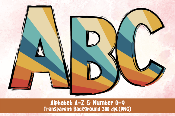 Groovy Color Doodle Fonts & Numbers: Graphics + Illustrations