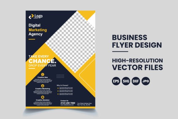 IT Flyer Design Template: Graphics for Handmade Business Branding