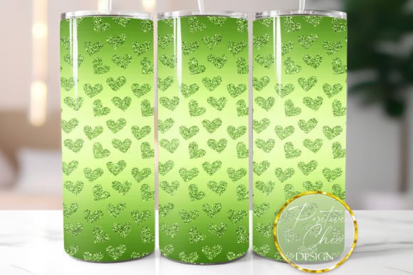 Lime Color Glitter Hearts Tumbler Wrap: Graphics & Crafts Asset Review
