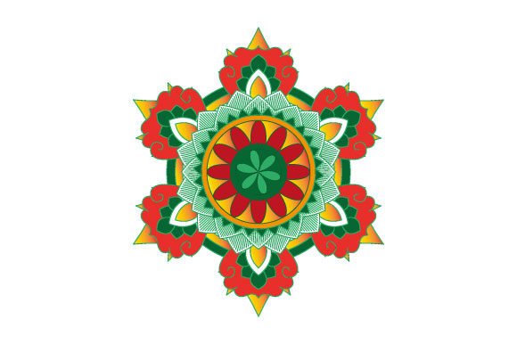 Mandala Design Element with Color: Graphics for Crafts & Content