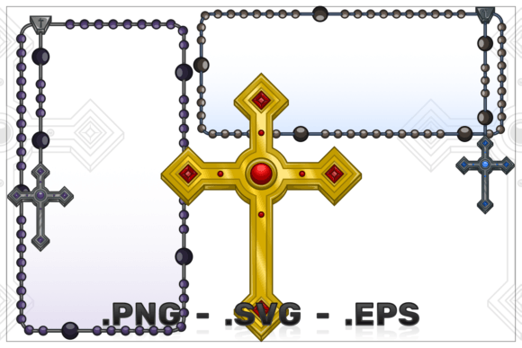Photo Frame with Christian Rosary Graphics