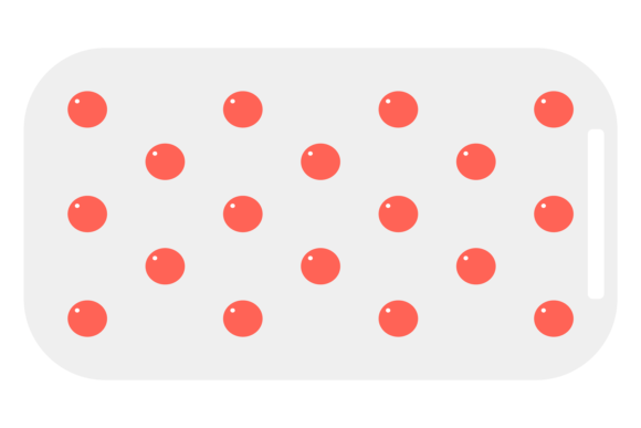 Red Capsule Blister Color Icon. Vitamin