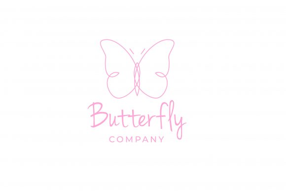 Simple Monoline Butterfly Logo Design: Graphics & Logos for Clean Editorial Use