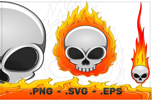 Skull Engulfed in Fire: Graphics & Illustrations