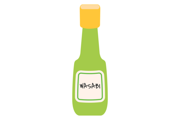 Wasabi Bottle Color Icon: Green Dip Sauce Graphics