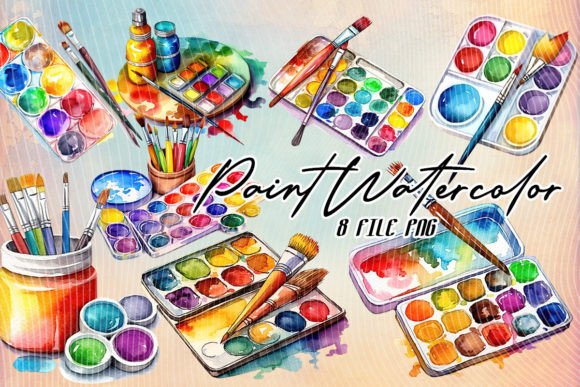Watercolor Palette Board Color Painting Graphics for Crafts