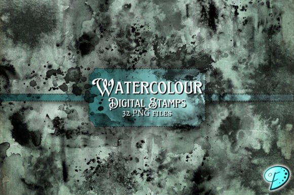 Watercolour Digi Stamps PNG: Decorative Elements & Graphics